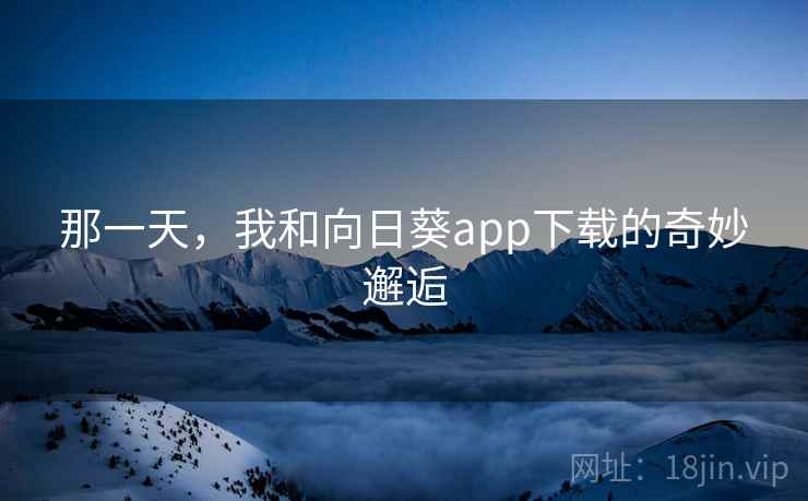 那一天,我和向日葵app下载的奇妙邂逅
